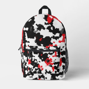 Red Schwarz-weiß Modern Abstrakt Bedruckter Rucksack