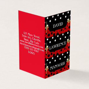 RED SCHWARZ-WEISS POLKA DOTS MODERNES TRENDY MANAG VISITENKARTEN
