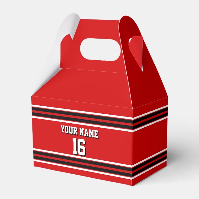 Red Schwarz-weiß Team Jersey Name Geschenkschachtel (Vorderseite)