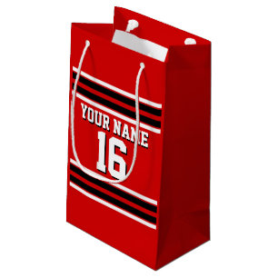 Red Schwarz-weiß Team Jersey Name Kleine Geschenktüte