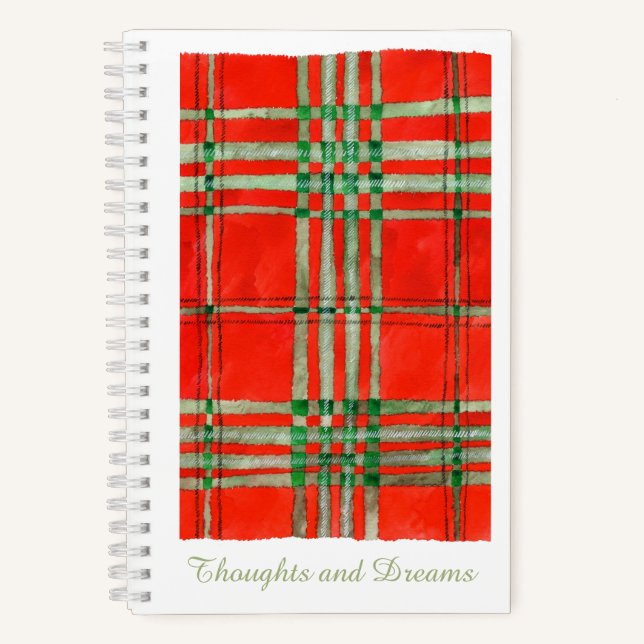 RED SCOTT TARTAN 5.5x8.5 SpiralNotebook Notizbuch (Vorderseite)