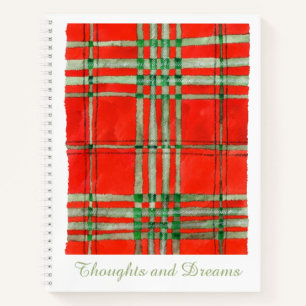 RED SCOTT TARTAN 8.5x11 Spiral Notebook Notizbuch