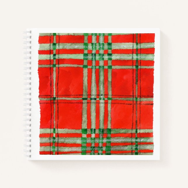RED SCOTT TARTAN 8.5x8.5 SpiralNotebook Notizbuch (Vorderseite)