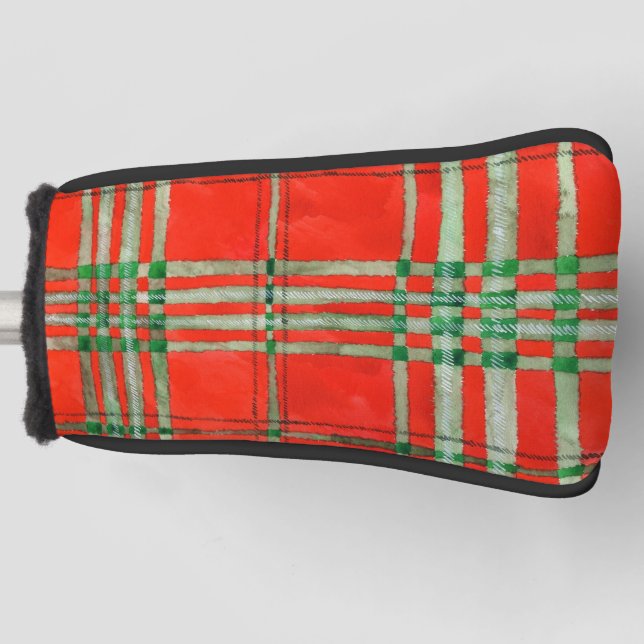 RED SCOTT TARTAN Golf Putter Cover Golf Headcover (Vorderseite)