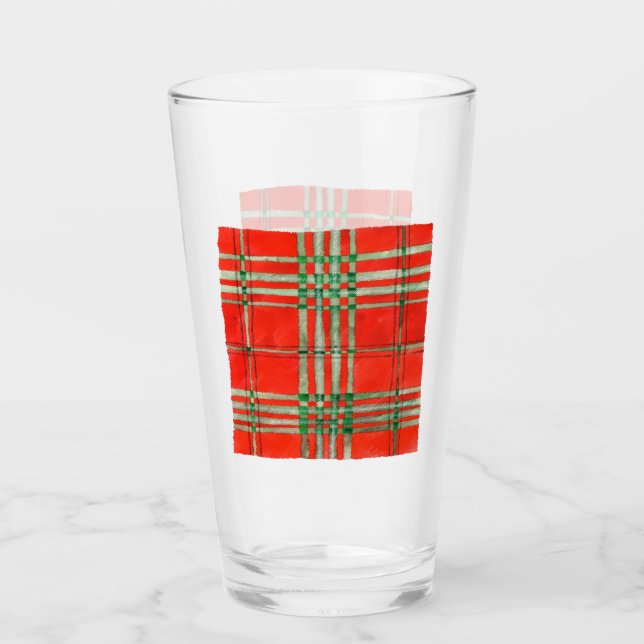 RED SCOTT TARTAN Pint Glass Glas (Vorderseite)