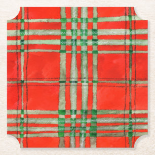 RED SCOTT TARTAN Ticket Paper Untersetzer