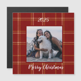 Red Scottish Heritage Customizable Christmas Magnetkarte