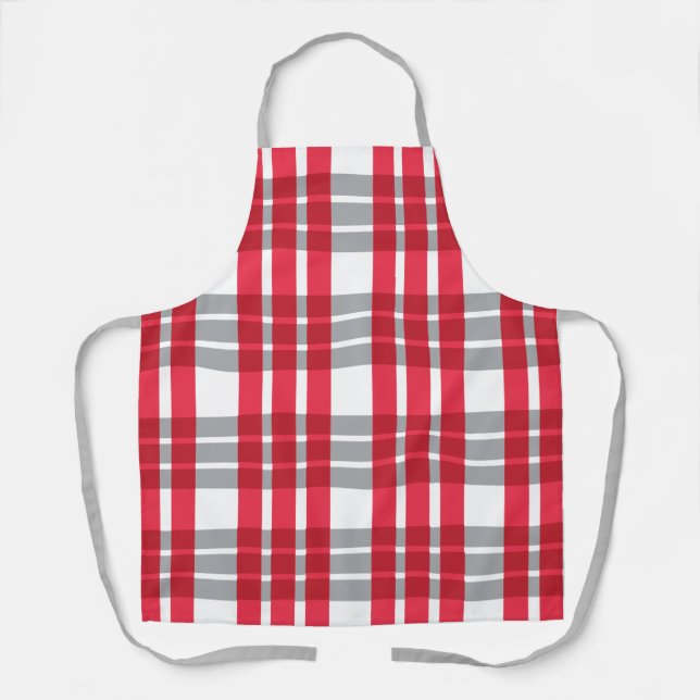 Red Scottish Kariert Schürze (Vorderseite)