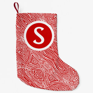 Red Scribbleprint Kleiner Weihnachtsstrumpf