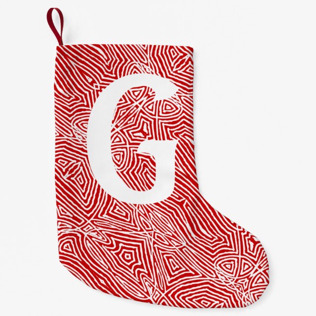 Red Scribbleprint Kleiner Weihnachtsstrumpf (Vorderseite)