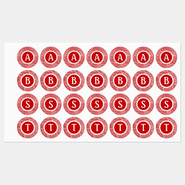 Red Scribbleprint Labels Etiketten (Blatt)