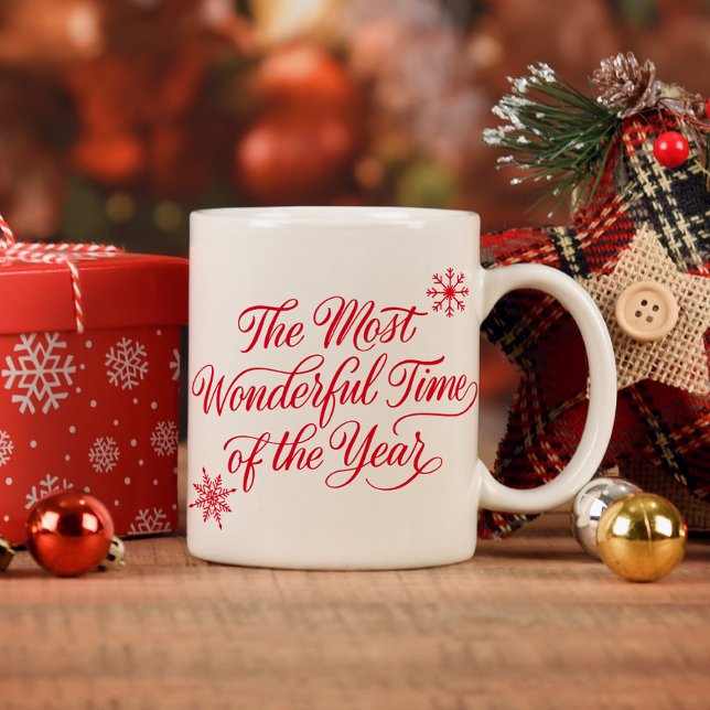 Red Script die schönste Weihnachtszeit Kaffeetasse (Von Creator hochgeladen)