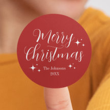 Red Script Elegant Custom Frohe Weihnachten