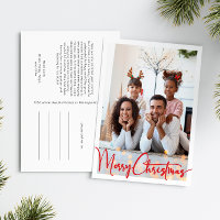 Red Script Frohe Weihnachten Vertical Volles Foto