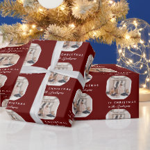 Red Script Frohe Weihnachtsfamilie Name Foto