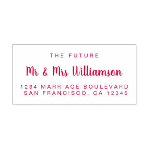 Red Script Future Mr. Wedding Rücksendeadresse Permastempel