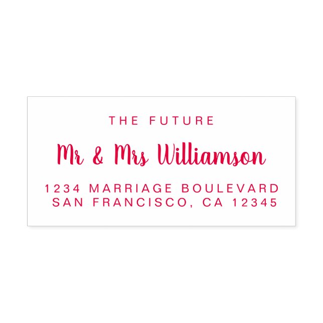 Red Script Future Mr. Wedding Rücksendeadresse Permastempel (Design)
