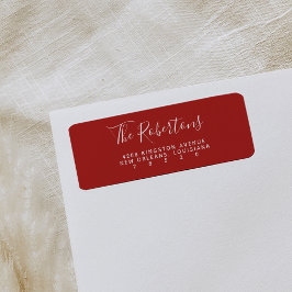 Red Script Name Return Address Labels