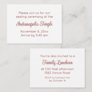 Red Script Temple Sealing & Repas Invitation
