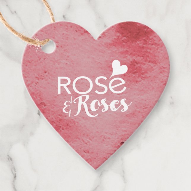 Red & Seafoam Green Rosé & Rose Valentines Geschen Geschenkanhänger (Vorderseite)