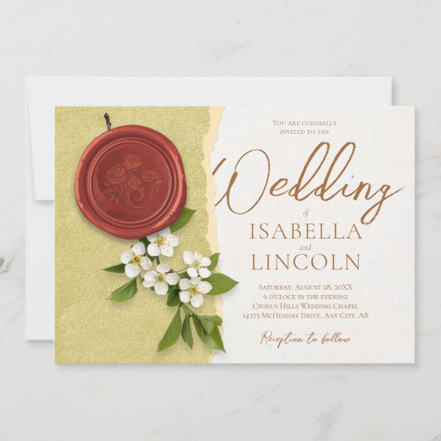 Red Seal Wedding Invitation (Devant)