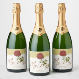 Red Seal Wedding Wine Label Sparkling Wine Label