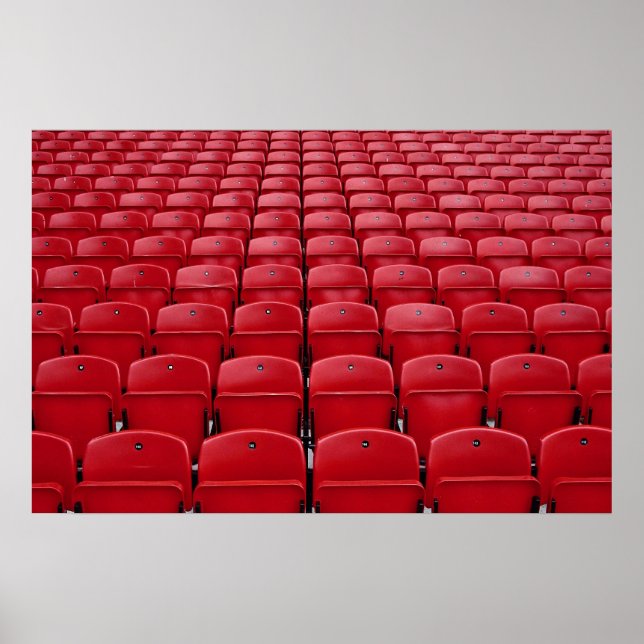 Red seats at football stadium poster (Vorne)