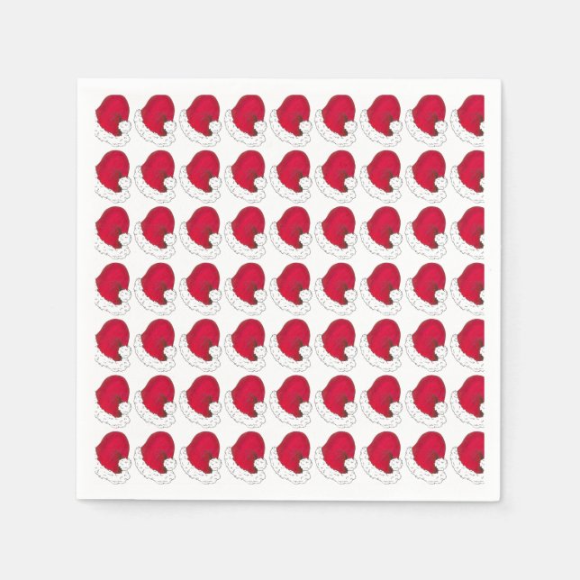 Red Secret Santa Claus Vater Weihnachtshut Serviette (Vorderseite)
