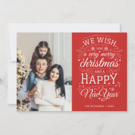Red Sehr froh Weihnachts-Foto Feiertagskarte