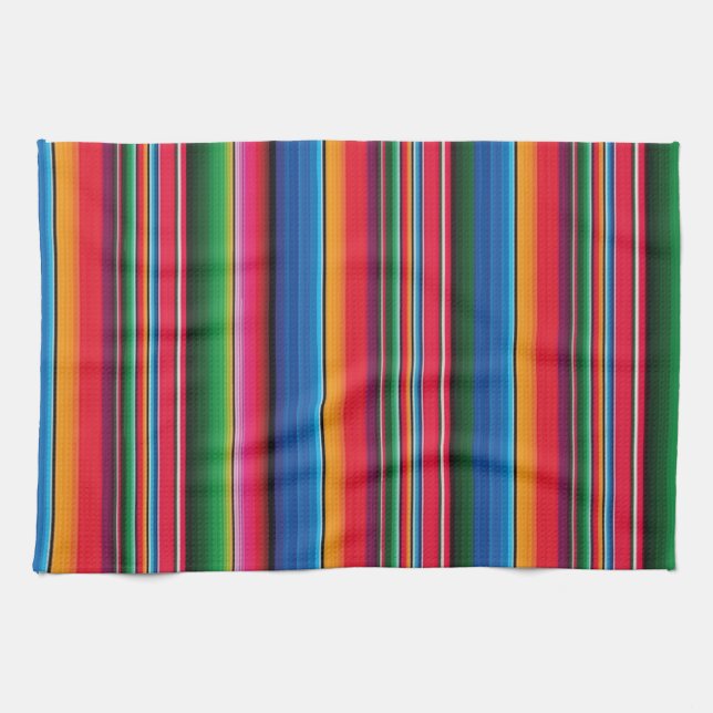 Red Serape Saltillo traditional mexican blanket Geschirrtuch (Horizontal)