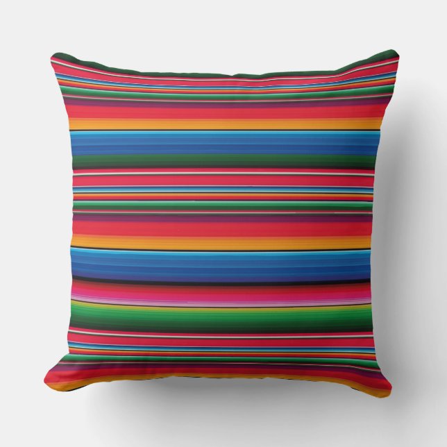 Red serape saltillo traditional mexican blanket kissen (Vorderseite)