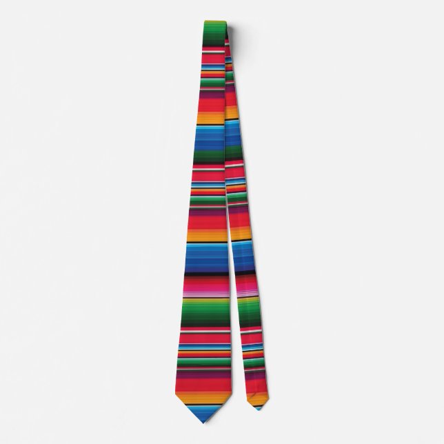 Red Serape Saltillo traditional mexican blanket Krawatte (Vorderseite)