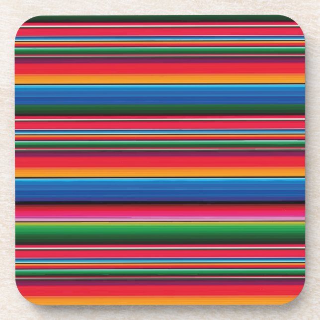 Red Serape Saltillo traditionelle mexikanische Dec Getränkeuntersetzer (Vorderseite)