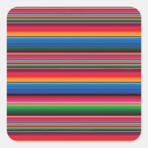 Red Serape Saltillo traditionelle mexikanische Dec Quadratischer Aufkleber