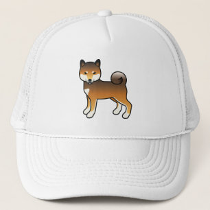 Red Sesame Shiba Inu Niedlich Cartoon Dog Illustra Truckerkappe
