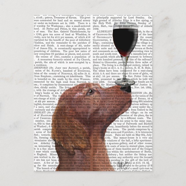 Red Setter Dog Au Vin Postkarte (Vorderseite)