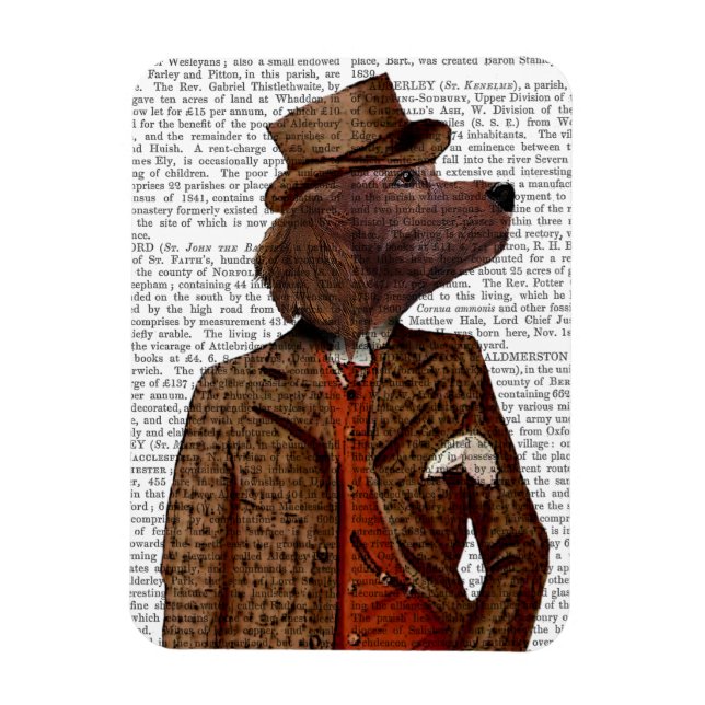 Red Setter Rider Portrait Magnet (Vertikal)