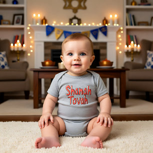 🍎 Red Shanah Tovah Baby Strampler
