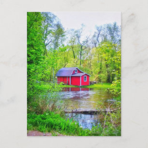 RED SHED POSTCARD POSTKARTE