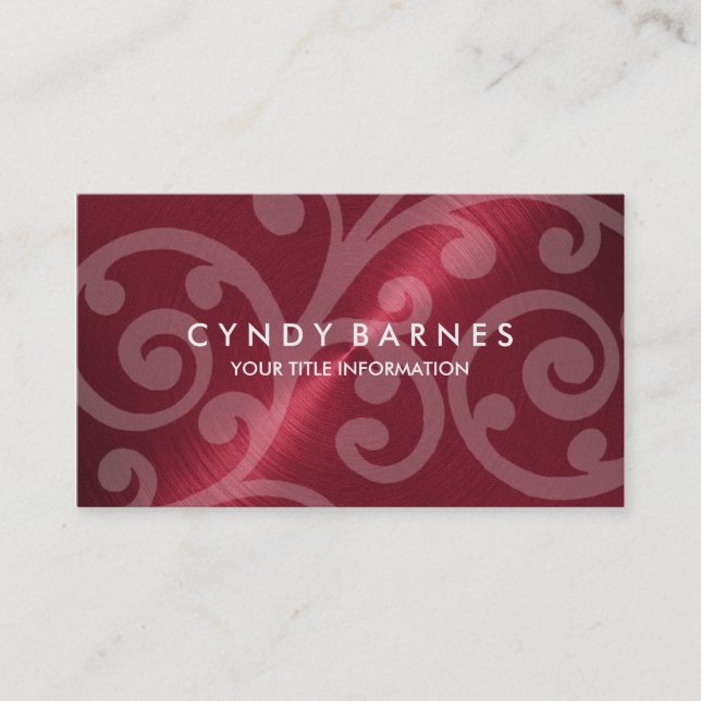 Red Sheen Business Card mit Scroll Visitenkarte (Vorderseite)
