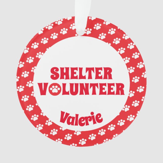Red Shelter Volunteer Ornament (Vorderseite)