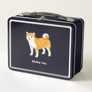 Red Shiba Inu & Black und Tan Shiba Inu Pixel Art Metall Brotdose