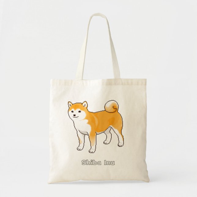 Red Shiba Inu & Black und Tan Shiba Inu Pixel Art Tragetasche (Vorne)