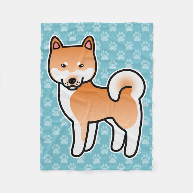 Red Shiba Inu Dog Fleecedecke (Vorderseite)