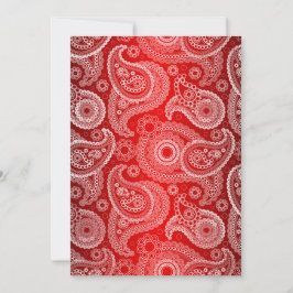 Red Shimmer Satin & Paisley Einladung zur Hochzeit
