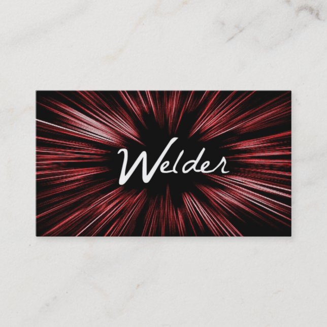Red Shining Star Welder Carte de visite (Devant)