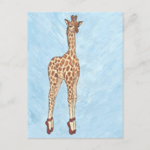 Red Shoes Giraffe Postkarte