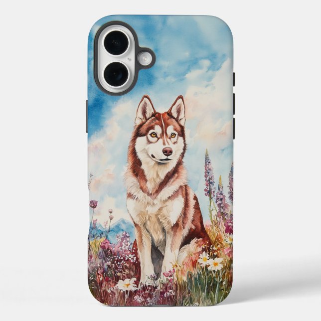Red Siberian Husky - ein hartes Beispiel für das T iPhone 16 Plus Hülle (Rückseite)