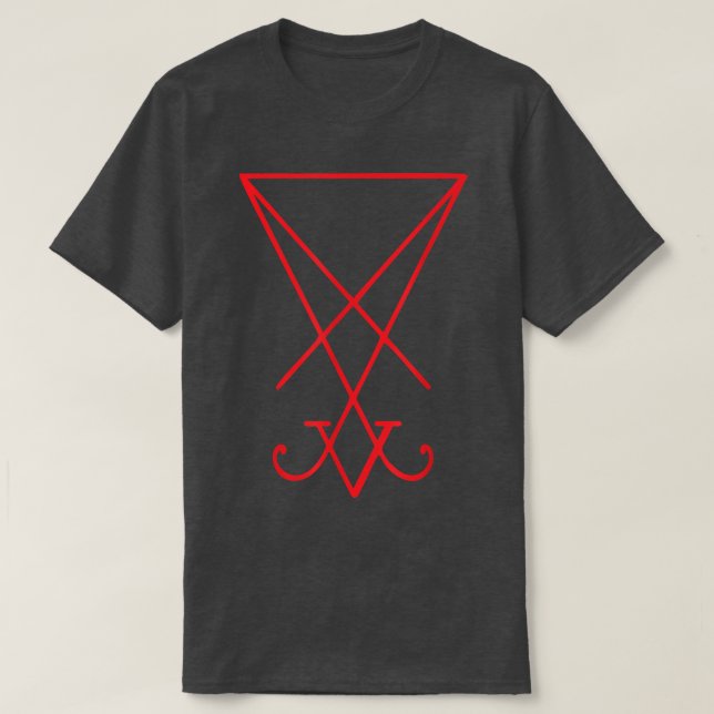 Red Sigil von Lucifer Witchcraft Magick Satan Occu T-Shirt (Design vorne)