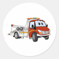 Red Silver Cartoon Tow Truck